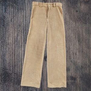 For The Republic SZ S Beige Wide Leg Corduroy Flat Front Casual Trouser Pants